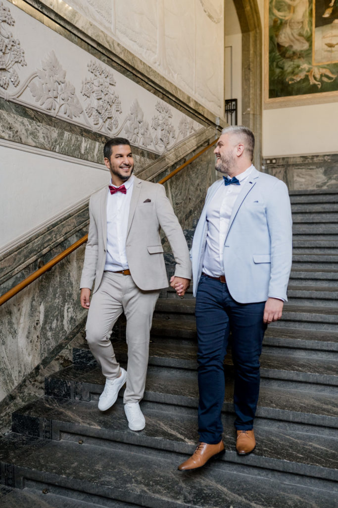 Same sex couple in copenhagen city hall