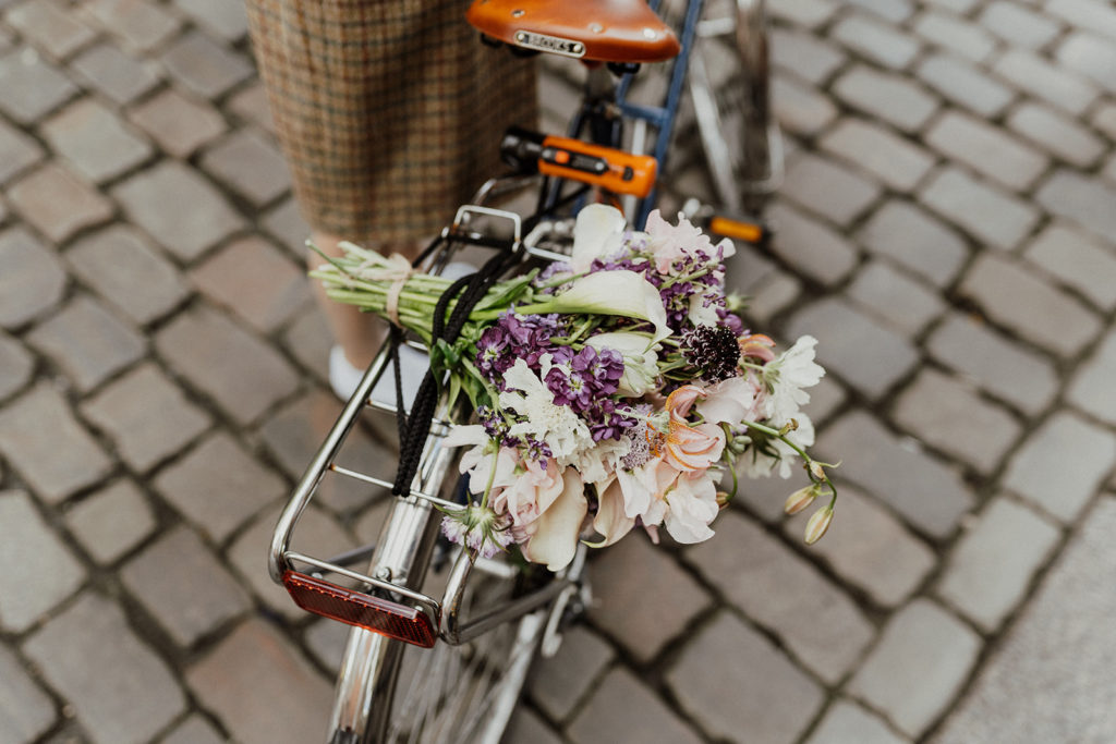 wedding flowers on the bike